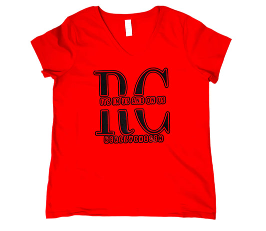 Red t shirt "Really Chosen" bold letters- faith-driven fashion